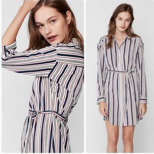 Express Striped Long Sleeves Shirt Dress